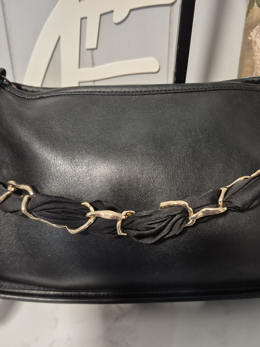 Vintage Coach Black Clutch Black Leather